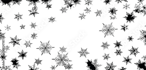 Snowflakes Elegant Black and White Winter Background for Creative Projects and Designs