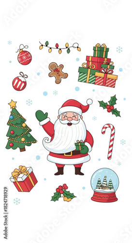 Set of christmas elements