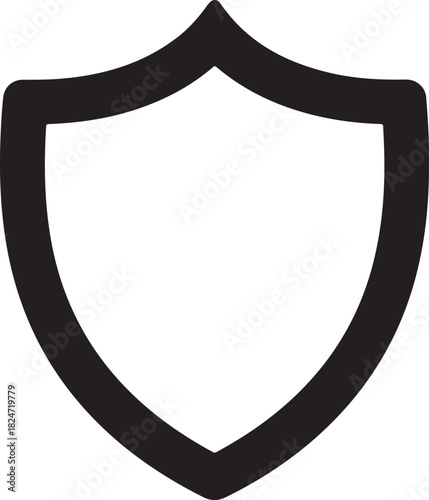 Shield icon symbol of security protection and trust with clean lines