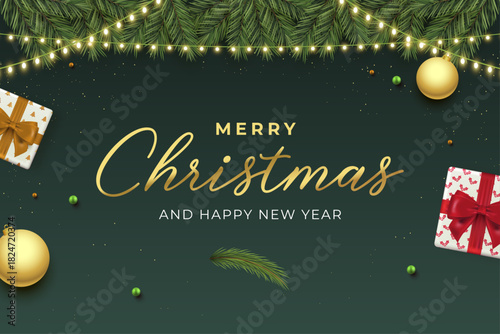 Festive gold fireworks vector forming a Christmas border on dark background. Christmas fireworks and glowing sparkles create a warm, elegant frame for holiday cards and celebration layouts