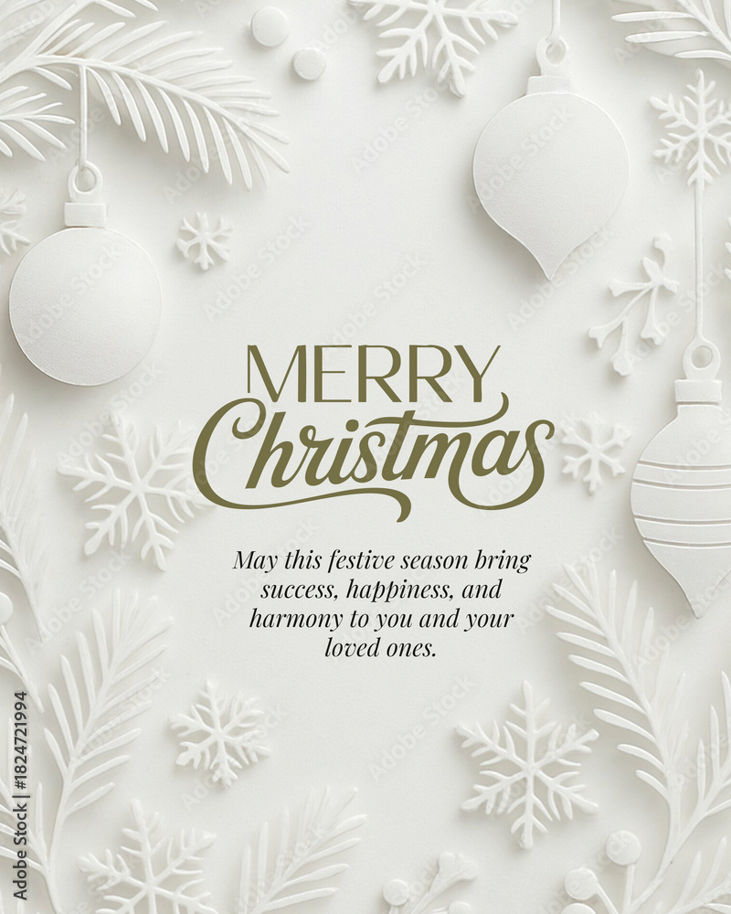 Naklejka premium Luxury Merry Christmas Celebration Poster