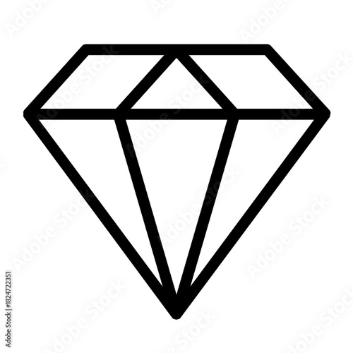 Elegant diamond icon design, simple luxury symbol