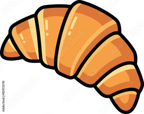 Simple vector icon of a delicious breakfast croissant pastry.