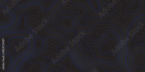 Dark abstract topographic contour pattern with smooth flowing lines and subtle blue accents. Modern minimalist background ideal for digital design, wallpapers, branding, and seamless graphic textures.