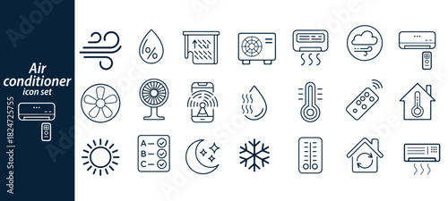 Air conditioner icon set