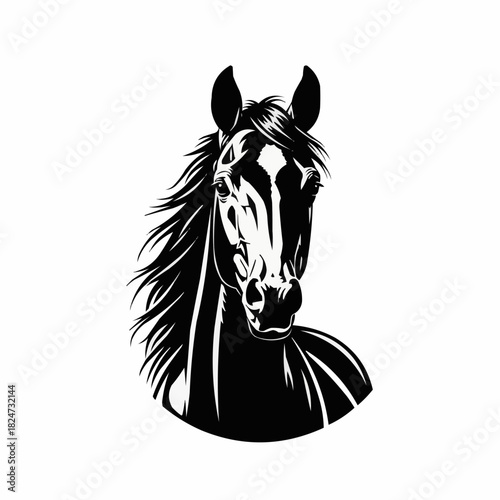 Elegant black horse portrait showcasing majestic beauty and grace in stunning detail.