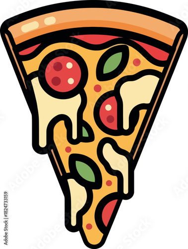 Delicious Slice of Pepperoni Pizza with Melted Cheese.