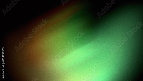 Dark abstract cinematic background with diagonal green orange light leak subtle grain texture film effect