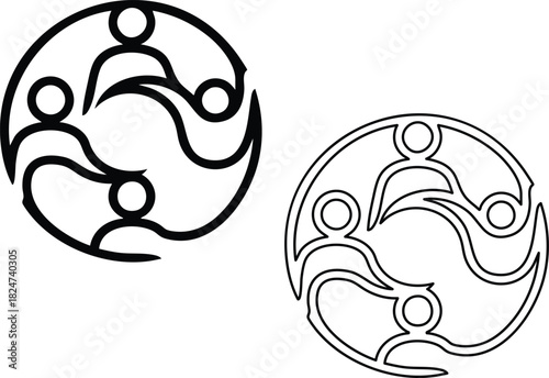 Teamwork Unity and Community Collaboration Symbol for Business and Social Connection with People United