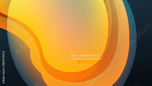 Abstract layers, vibrant gradients, smooth curves create dynamic background. Warm colors dominate, contrasting cool tones. Modern design element.
