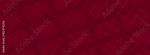 Dark Red Argyle Vector Pattern. Christmas Background. Harlequin Textile Print. Blood Red Diamonds with Gold Accent Lines. Seamless Pattern Tile.