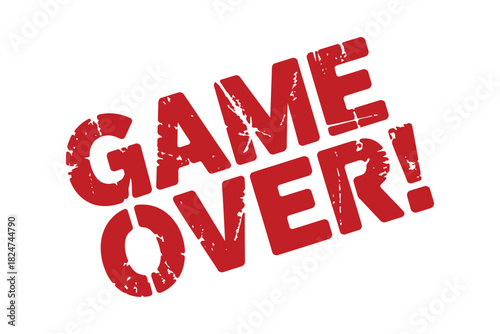 A red text message "GAME OVER!" appears on a white background.