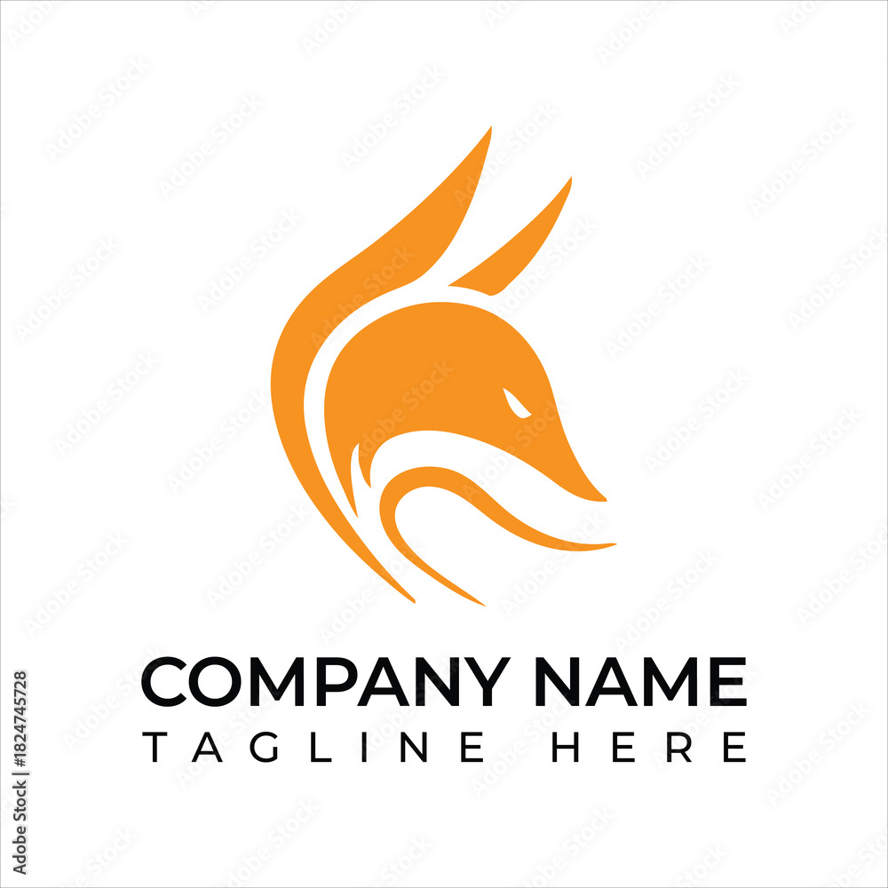 Fototapeta premium Stunning fox logo design for modern brand identity, conveying agility and intelligence, perfect for technology, security, or innovative companies looking for impact 