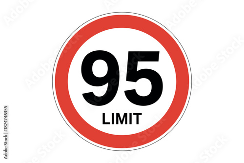 A circular road sign displays the number 95 with the word LIMIT below it.