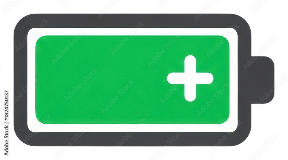 Obraz premium Green battery charging icon a digital environmental perspective isolated on transparent background