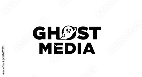 Ghost Media Logo Spooky and Modern Design for Digital Content