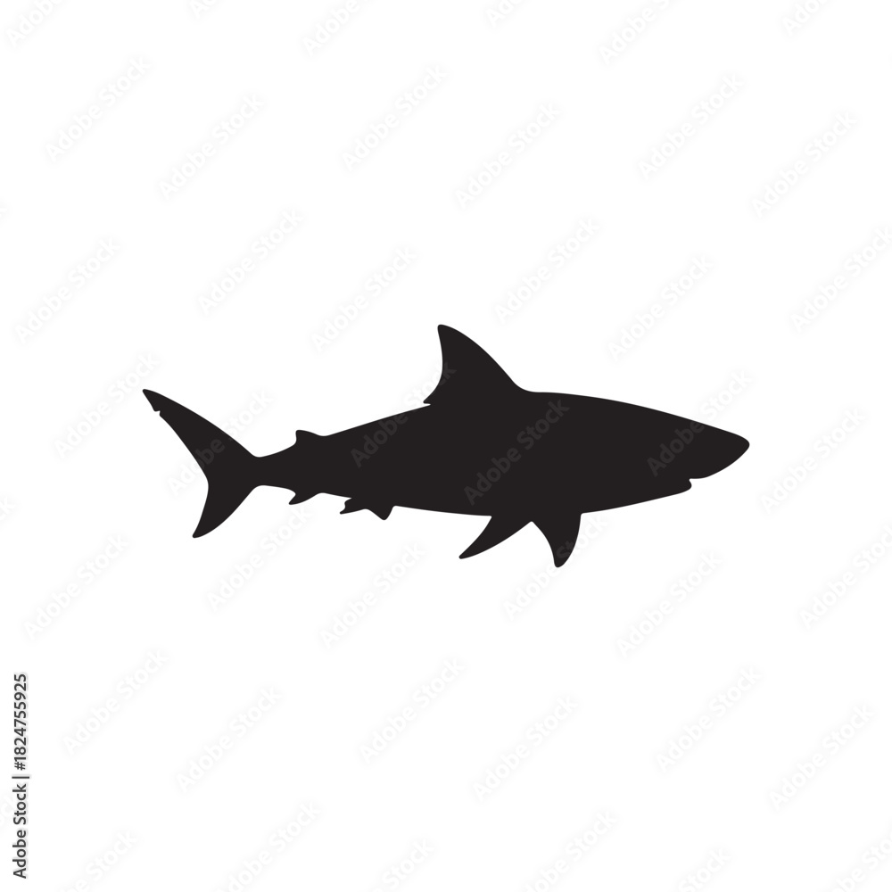 Naklejka premium Shark silhouette icon vector flat design