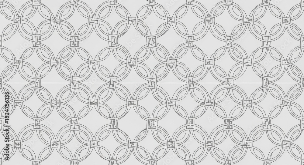 Naklejka premium Intricate geometric pattern composed of interconnected overlapping circles in a sophisticated