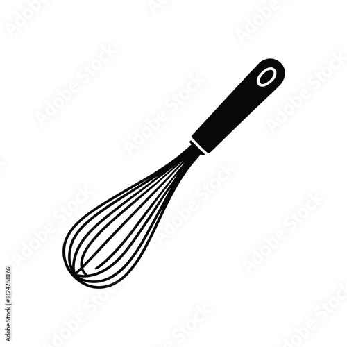 A silhouette of a whisk on a white background.