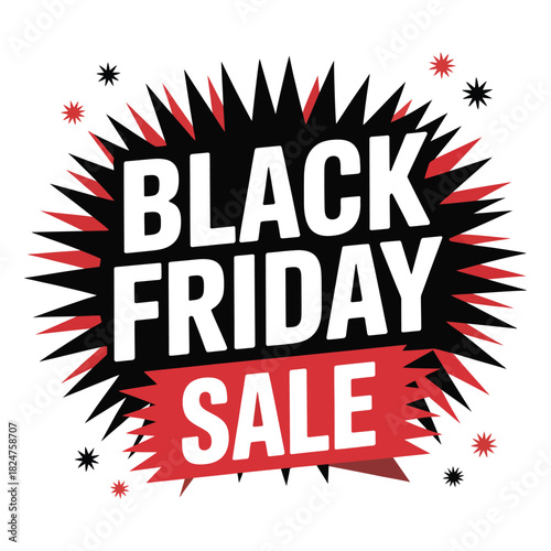 Explosive Black Friday sale graphic with sharp edges and burst effect