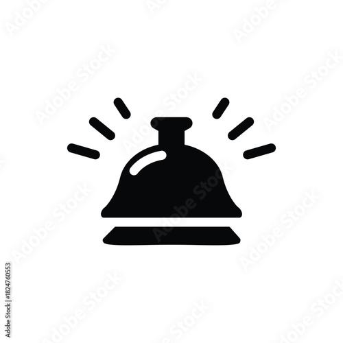 hotel bell symbol of service solid icon vector design good for web or mobile app