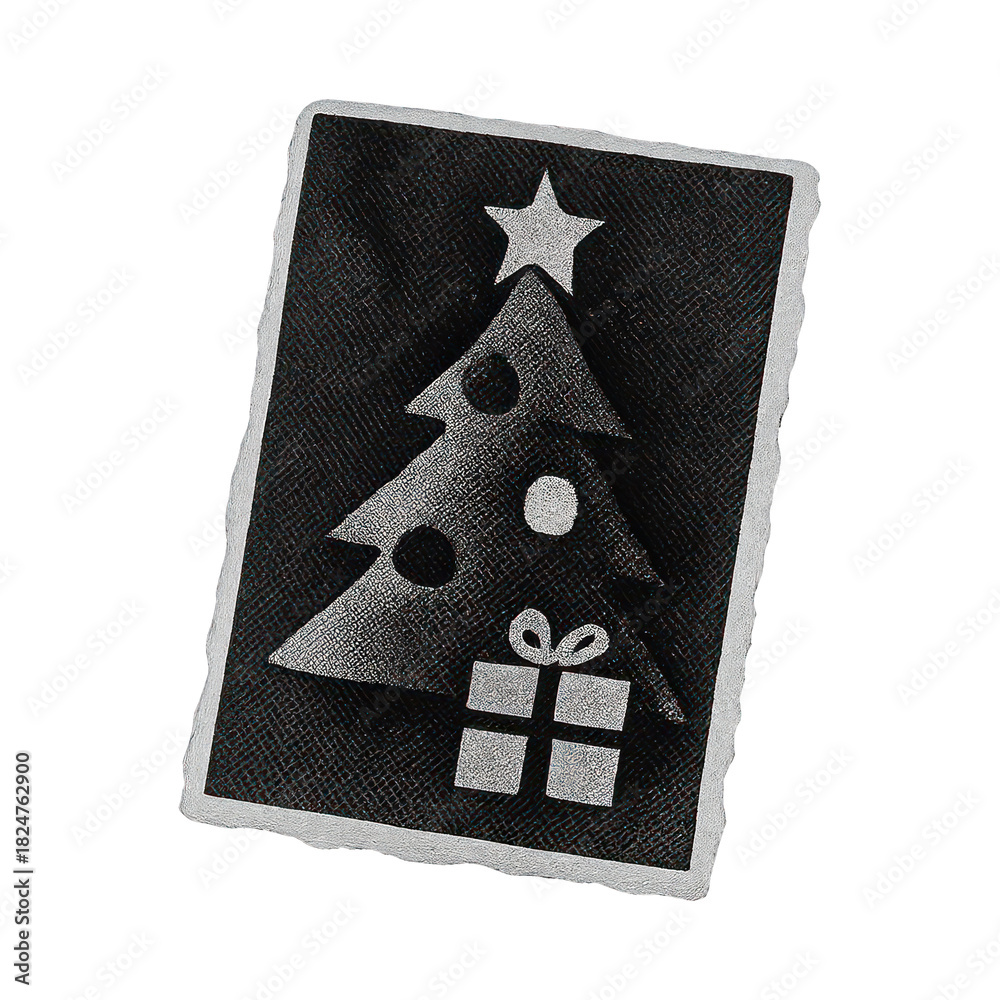 Obraz premium PNG Festive monochrome Christmas card