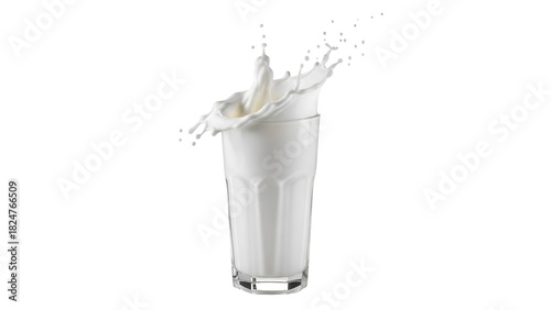 Milk Splashing Out of a Glass dairy liquid