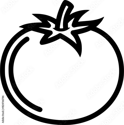 Vector art of tomato in outline style