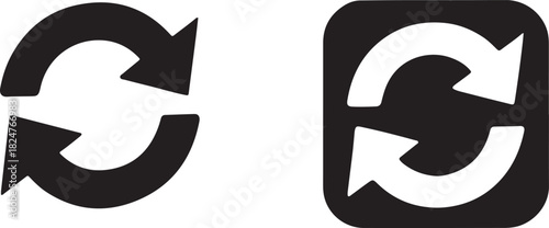 Two Black Arrows Forming A Circular Refresh Or Recycle Symbol q6estl1zpgooaw vector