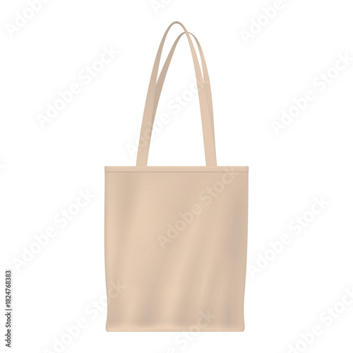 White cotton bag isolated on white background for versatile usage and eco-friendly shopping