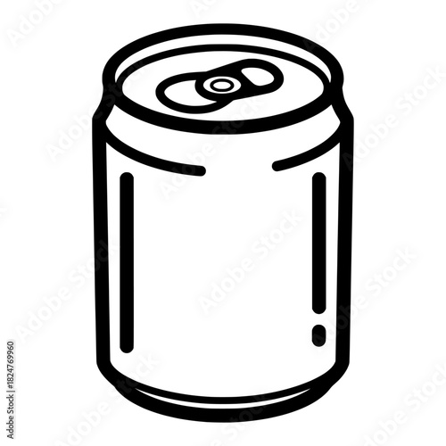 A simple line drawing of a soda can, illustrating a refreshing beverage container