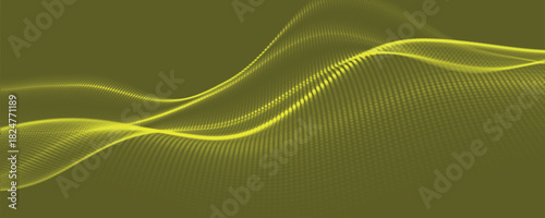 Futuristic dot wave. Abstract digital particle wave. Technology background. Colored musical wave. Light background. Digital background with smooth, wavy curves. 3D vector illustration