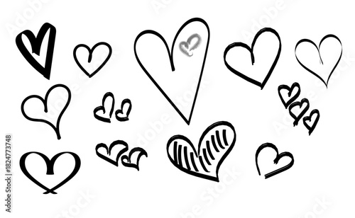 Playful Hand Drawn Heart Outline  and minimalistic styles, perfect for modern, trendy, and romantic designs.