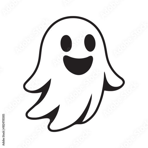 Cheerful drifting ghost spreading joy with a bright playful charm
