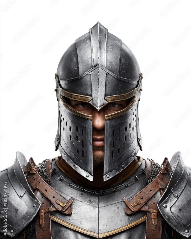 Obraz premium Close-up of Medieval Knight in Armor