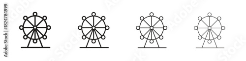 Ferris wheel icons vector logo illustration simple design. Web UI design.