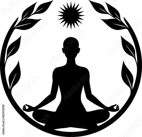 Flame Aura Meditation Silhouette Yoga Spiritual Art