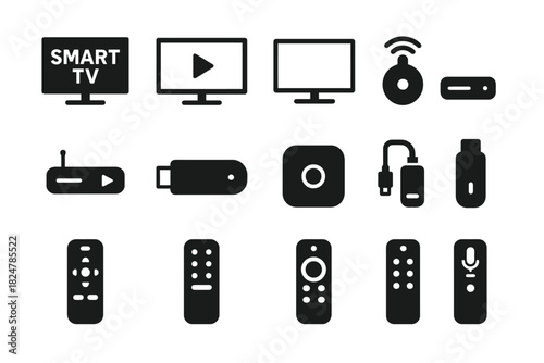 Smart tv and streaming device icons collection