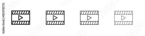 Film icons vector logo illustration simple design. Web UI design.