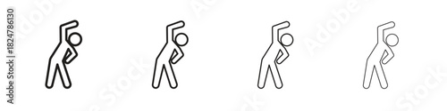 Fitness exercise icons vector logo illustration simple design. Web UI design.