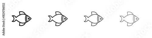 Fish icons vector logo illustration simple design. Web UI design.