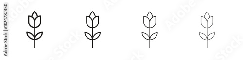 Flower tulip icons vector logo illustration simple design. Web UI design.