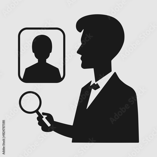 Reviewing job candidate portfolio with professional mood recruitment