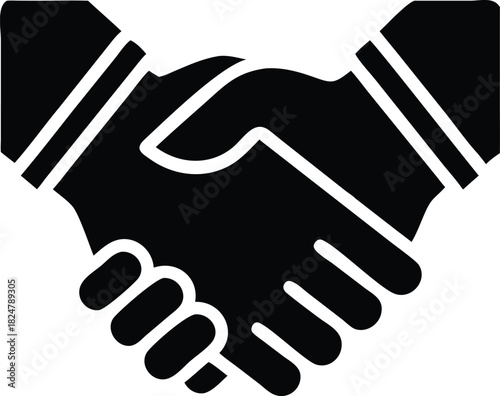 Two gray hands clasp tightly, symbolizing agreement and partnerships on a light background