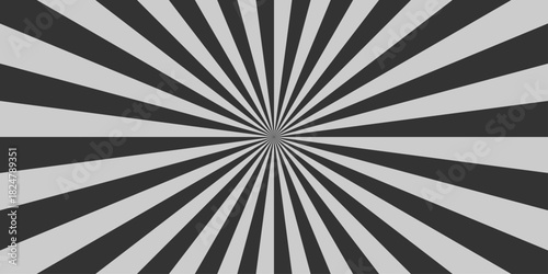 Retro white and gray abstract explosion vintage ray sunrise star sunbeam texture background. vector illustration circle light banner cartoon add design.	