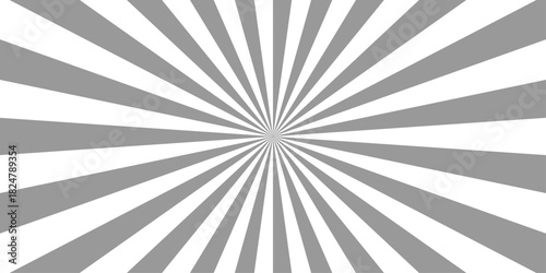 Retro white and gray abstract explosion vintage ray sunrise star sunbeam texture background. vector illustration circle light banner cartoon add design.	