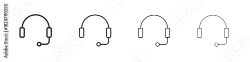 Headset icons vector logo illustration simple design. Web UI design.