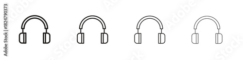 Headset icons vector logo illustration simple design. Web UI design.