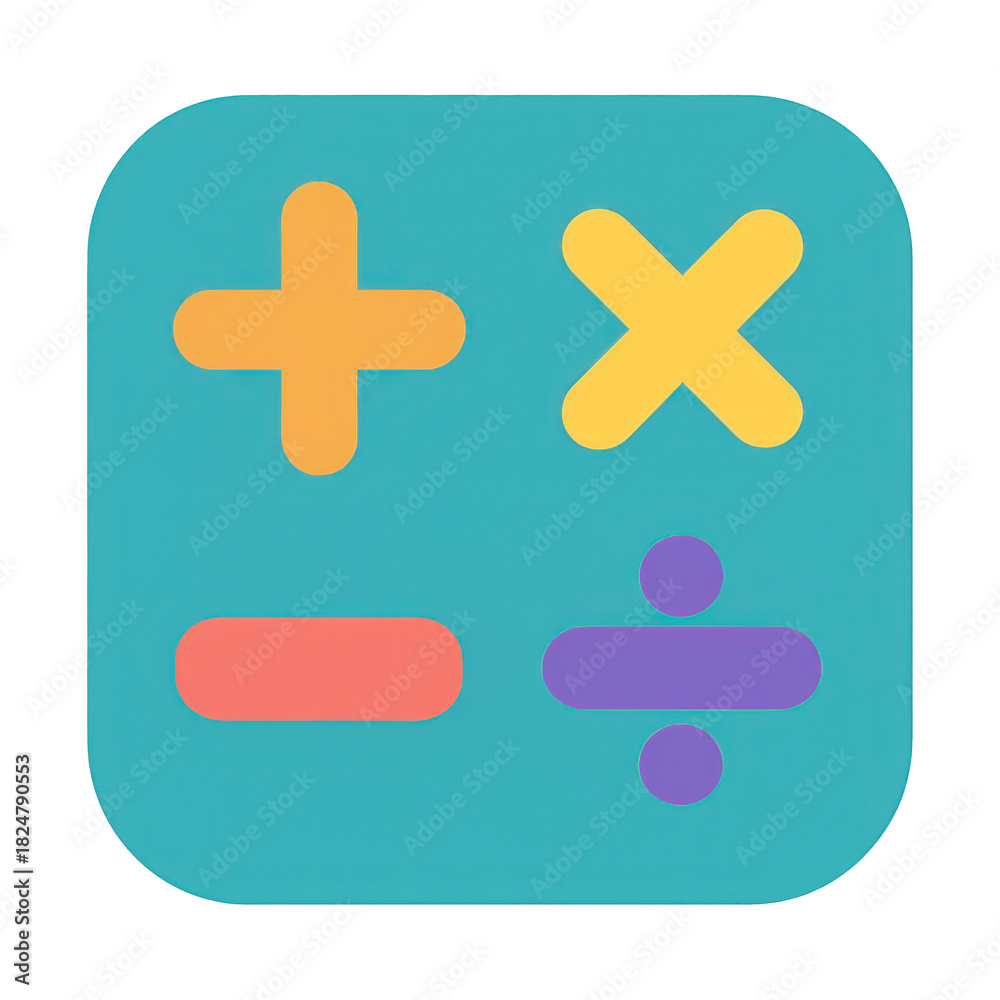 Obraz premium PNG Colorful mathematical symbols illustration.