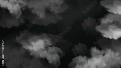 Realistic white and gray cloudscape fog and smoke effect background